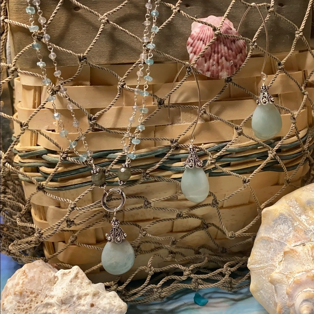 Earrings Synthetic Amazonite